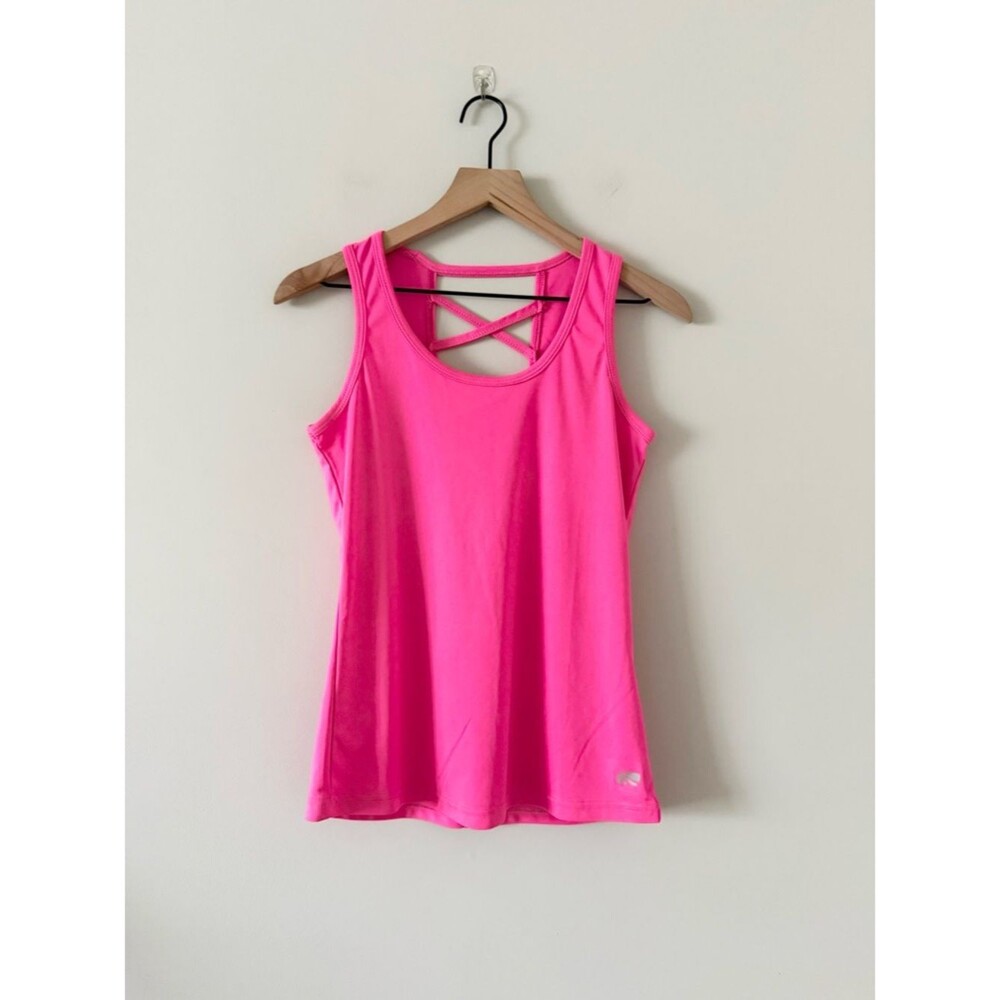 Marika Hot Pink Athletic Tank with Strappy Back Size S